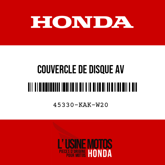 image de 45330-KAK-W20 COUVERCLE DE DISQUE AV