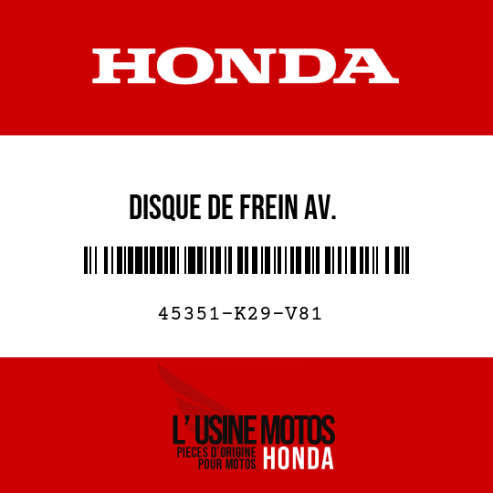 image de 45351-K29-V81 DISQUE DE FREIN AV.