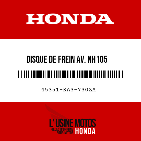 image de 45351-KA3-730ZA DISQUE DE FREIN AV. NH105 