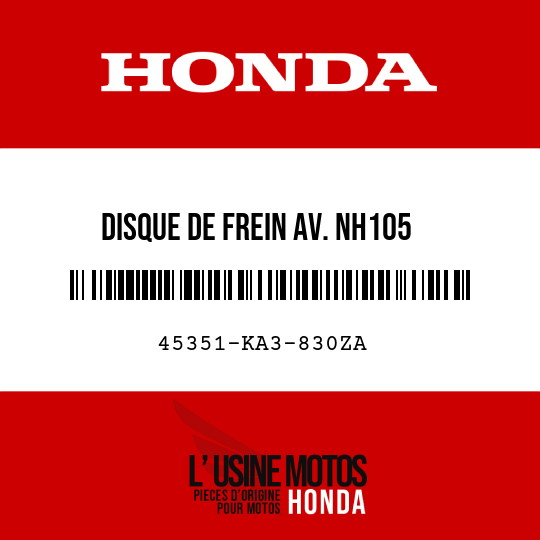image de 45351-KA3-830ZA DISQUE DE FREIN AV. NH105 