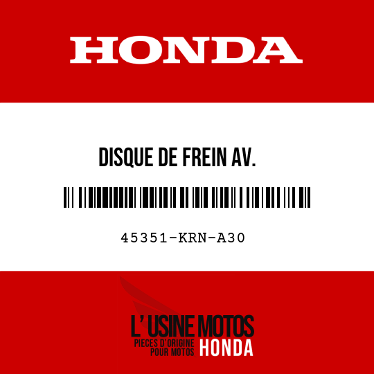 image de 45351-KRN-A30 DISQUE DE FREIN AV.
