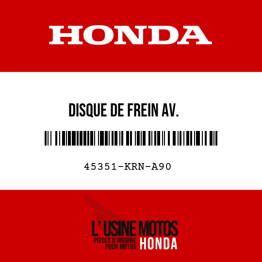 image de 45351-KRN-A90 DISQUE DE FREIN AV.