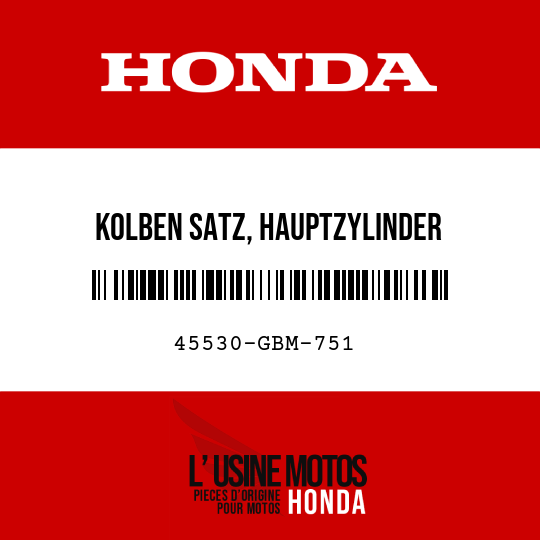 image de 45530-GBM-751 KOLBEN SATZ, HAUPTZYLINDER
