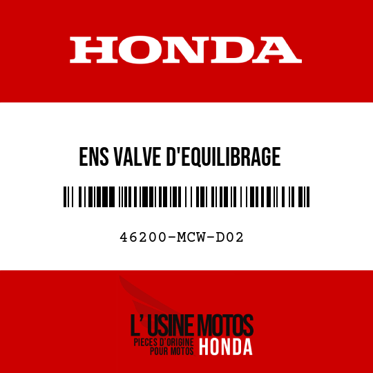 image de 46200-MCW-D02 ENS VALVE D'EQUILIBRAGE