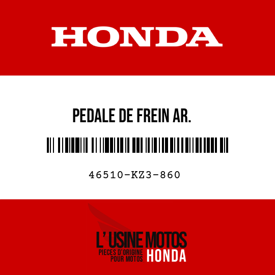 image de 46510-KZ3-860 PEDALE DE FREIN AR.