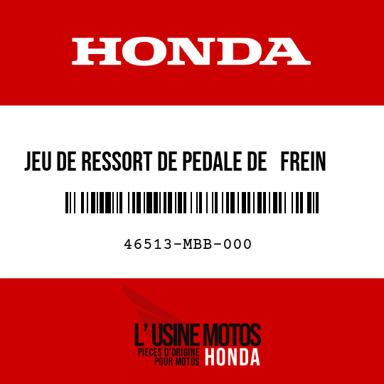 image de 46513-MBB-000 JEU DE RESSORT DE PEDALE DE   FREIN