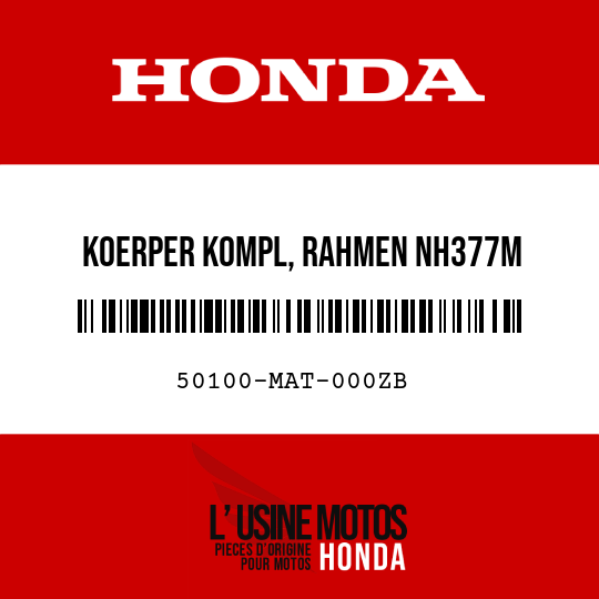 image de 50100-MAT-000ZB KOERPER KOMPL, RAHMEN NH377M  (NH377M KERN, SCHWARZ-METALLIC)