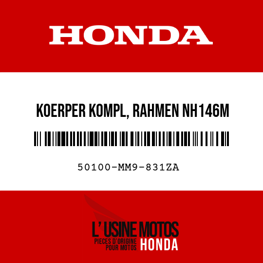 image de 50100-MM9-831ZA KOERPER KOMPL, RAHMEN NH146M  (NH146M AKKURATSILBERMETALLIC)