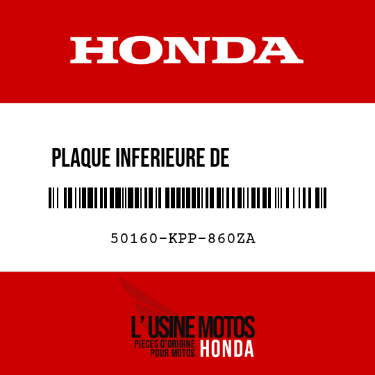 image de 50160-KPP-860ZA PLAQUE INFERIEURE DE          SUSPENSION DU MOTEUR AV D NH303M 