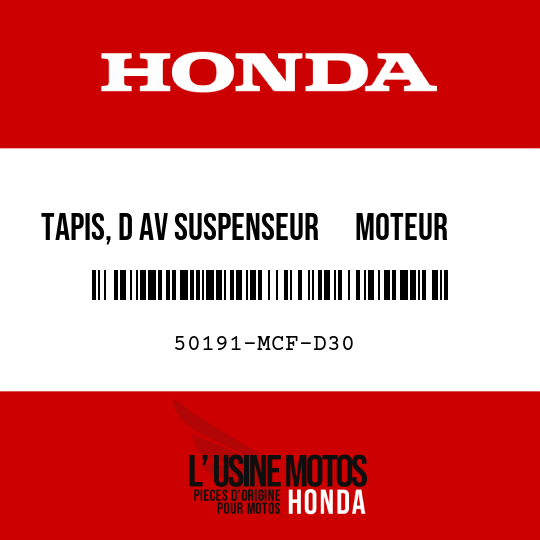 image de 50191-MCF-D30 TAPIS, D AV SUSPENSEUR      MOTEUR