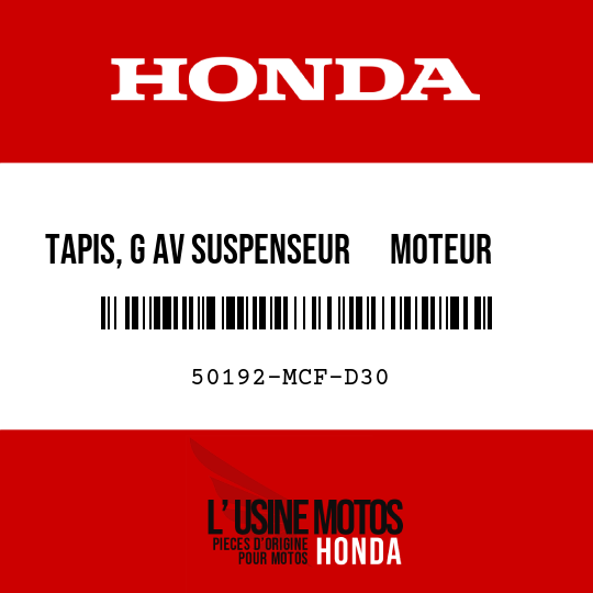 image de 50192-MCF-D30 TAPIS, G AV SUSPENSEUR      MOTEUR