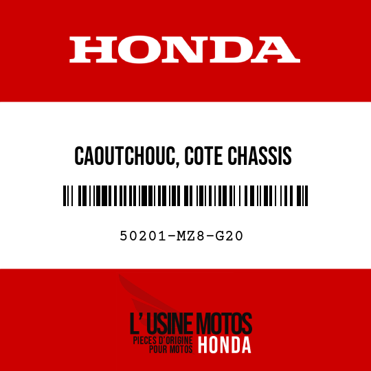 image de 50201-MZ8-G20 CAOUTCHOUC, COTE CHASSIS