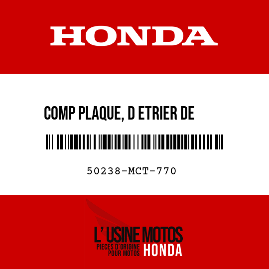 image de 50238-MCT-770 COMP PLAQUE, D ETRIER DE    SUSPENSION MOTEUR