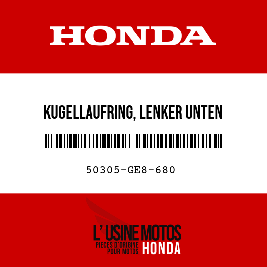 image de 50305-GE8-680 KUGELLAUFRING, LENKER UNTEN