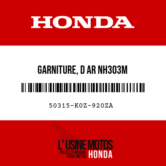 image de 50315-K0Z-920ZA GARNITURE, D AR NH303M