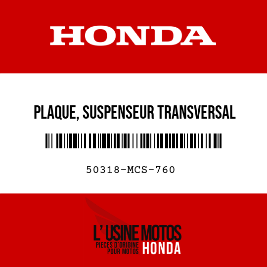 image de 50318-MCS-760 PLAQUE, SUSPENSEUR TRANSVERSAL