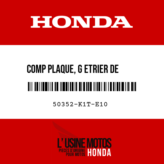 image de 50352-K1T-E10 COMP PLAQUE, G ETRIER DE    SUSPENSION MOTEUR