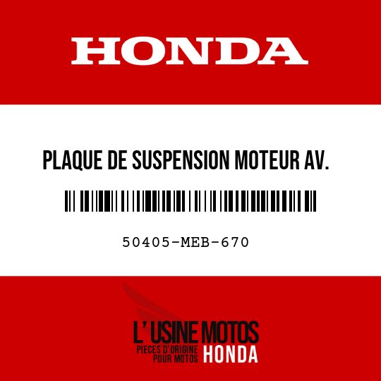 image de 50405-MEB-670 PLAQUE DE SUSPENSION MOTEUR AV.