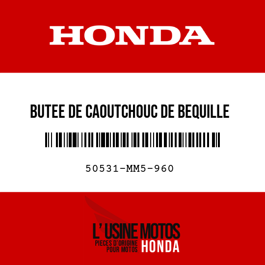 image de 50531-MM5-960 BUTEE DE CAOUTCHOUC DE BEQUILLE