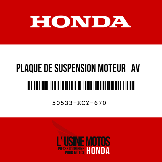 image de 50533-KCY-670 PLAQUE DE SUSPENSION MOTEUR   AV