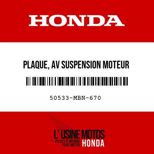 image de 50533-MBN-670 PLAQUE, AV SUSPENSION MOTEUR EXTERIEURE
