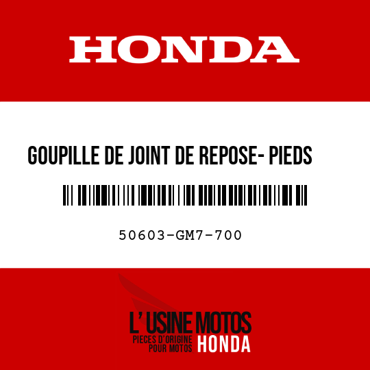 image de 50603-GM7-700 GOUPILLE DE JOINT DE REPOSE- PIEDS