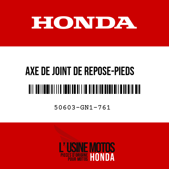 image de 50603-GN1-761 AXE DE JOINT DE REPOSE-PIEDS