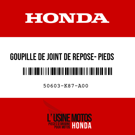 image de 50603-K87-A00 GOUPILLE DE JOINT DE REPOSE- PIEDS