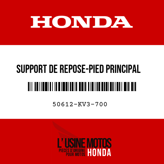image de 50612-KV3-700 SUPPORT DE REPOSE-PIED PRINCIPAL