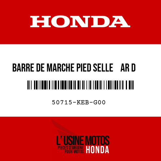 image de 50715-KEB-G00 BARRE DE MARCHE PIED SELLE    AR D
