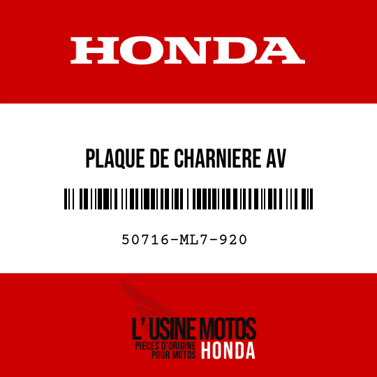 image de 50716-ML7-920 PLAQUE DE CHARNIERE AV