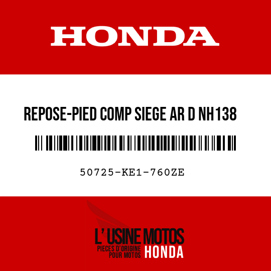 image de 50725-KE1-760ZE REPOSE-PIED COMP SIEGE AR D NH138 