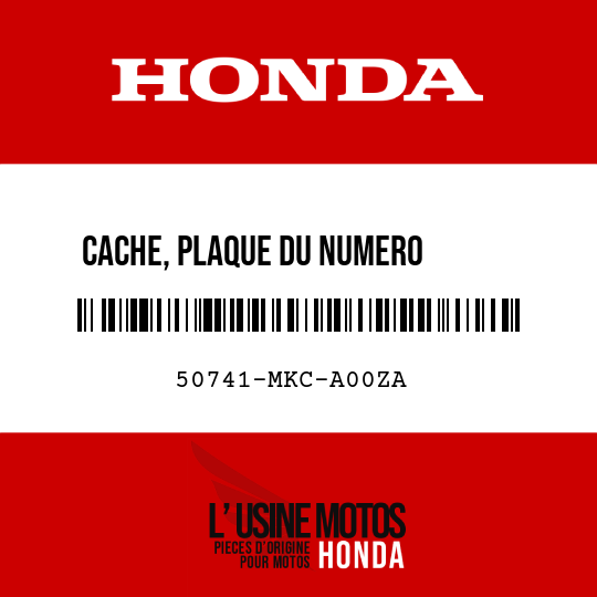 image de 50741-MKC-A00ZA CACHE, PLAQUE DU NUMERO       D'IDENTIFICATION DU VEHICULE NH389M