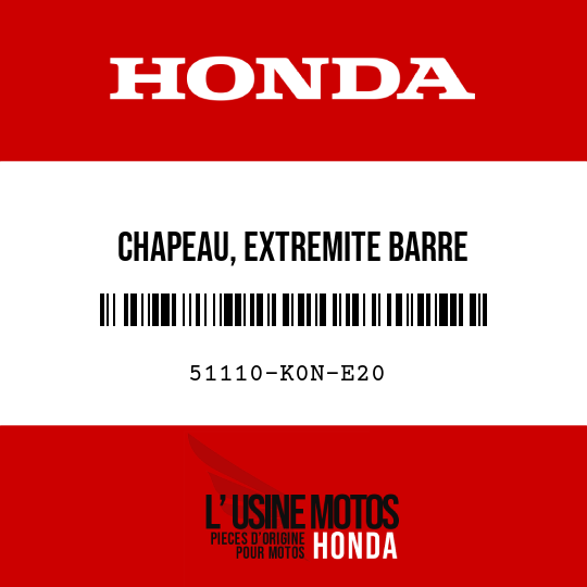 image de 51110-K0N-E20 CHAPEAU, EXTREMITE BARRE
