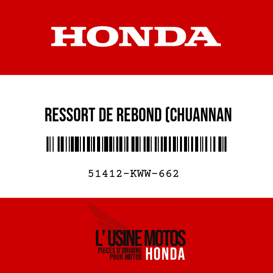 image de 51412-KWW-662 RESSORT DE REBOND (CHUANNAN ABSORBER)