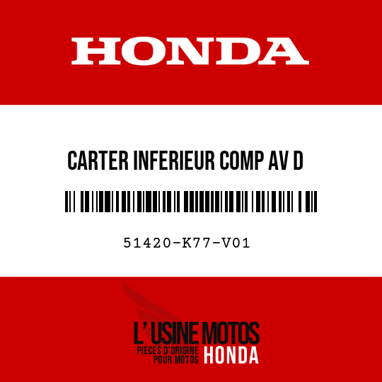 image de 51420-K77-V01 CARTER INFERIEUR COMP AV D