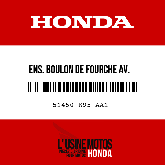 image de 51450-K95-AA1 ENS. BOULON DE FOURCHE AV.