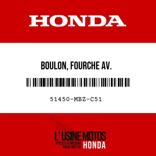 image de 51450-MBZ-C51 BOULON, FOURCHE AV.