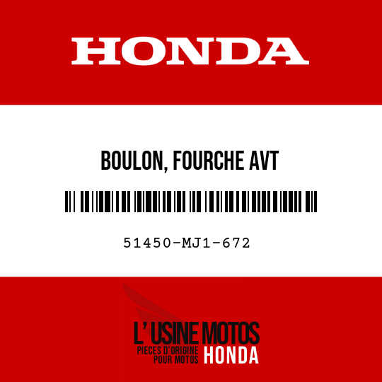 image de 51450-MJ1-672 BOULON, FOURCHE AVT