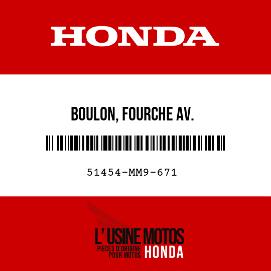 image de 51454-MM9-671 BOULON, FOURCHE AV.