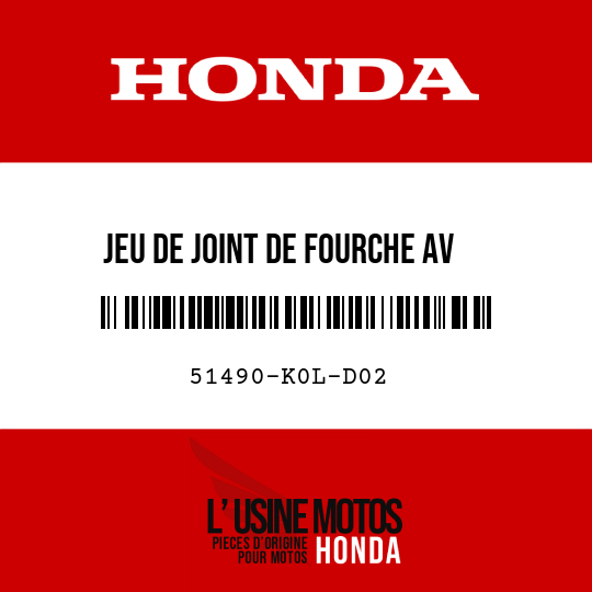 image de 51490-K0L-D02 JEU DE JOINT DE FOURCHE AV