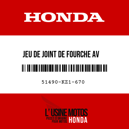 image de 51490-KZ1-670 JEU DE JOINT DE FOURCHE AV