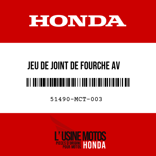 image de 51490-MCT-003 JEU DE JOINT DE FOURCHE AV