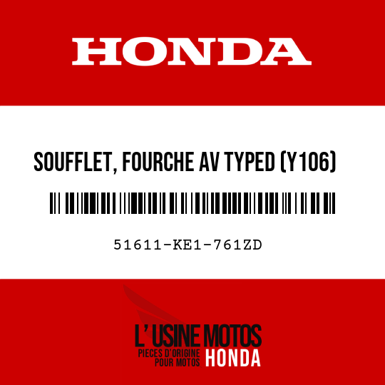 image de 51611-KE1-761ZD SOUFFLET, FOURCHE AV TYPED (Y106)