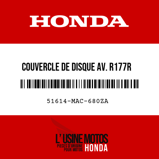 image de 51614-MAC-680ZA COUVERCLE DE DISQUE AV. R177R 