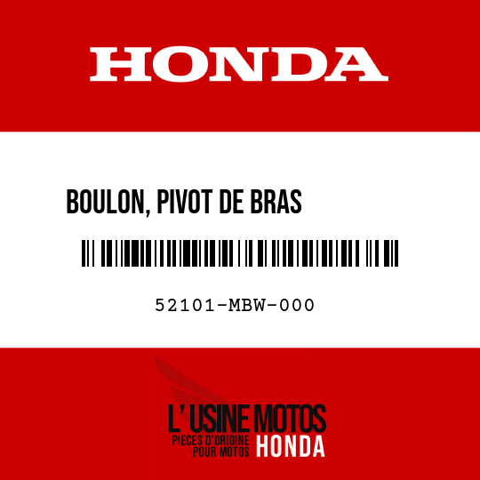 image de 52101-MBW-000 BOULON, PIVOT DE BRAS         OSCILLANT