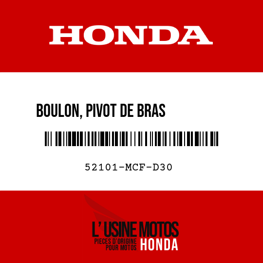 image de 52101-MCF-D30 BOULON, PIVOT DE BRAS         OSCILLANT
