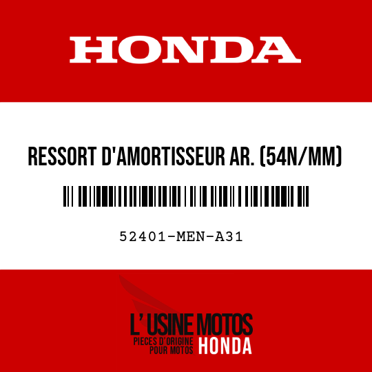 image de 52401-MEN-A31 RESSORT D'AMORTISSEUR AR. (54N/MM)