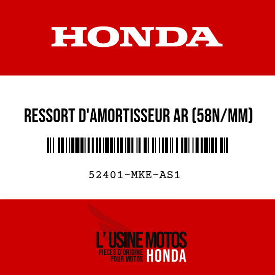image de 52401-MKE-AS1 RESSORT D'AMORTISSEUR AR (58N/MM)