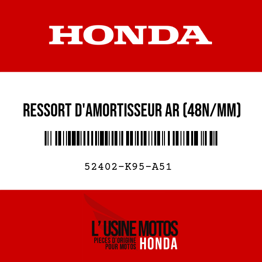 image de 52402-K95-A51 RESSORT D'AMORTISSEUR AR (48N/MM)